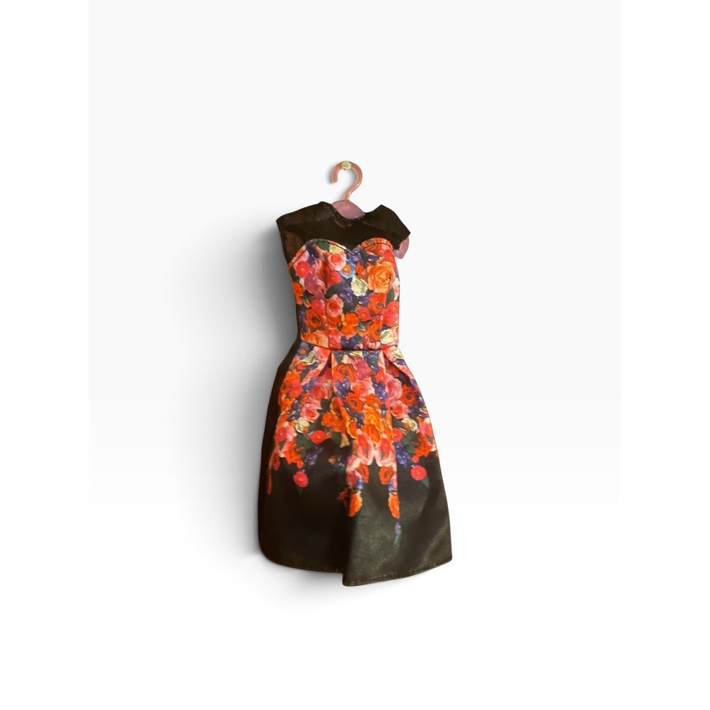 Barbie Doll Fashionistas Black Sweetie Floral Party Dress